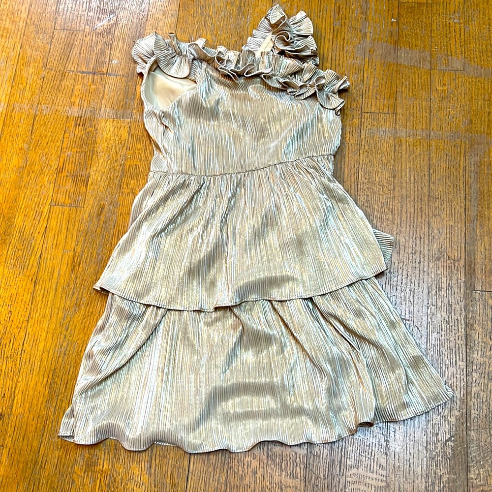 Gold metallic Rachel Zoe x Janie and Jack dress, size 7